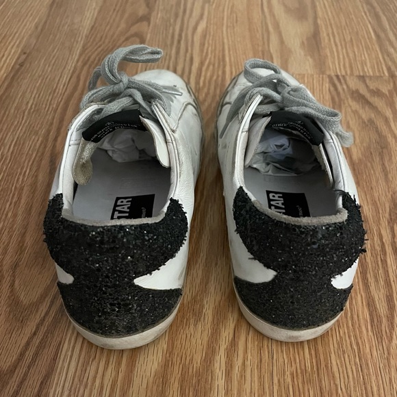 Golden Goose Super Star sneaker with mint star and black glitter.  Size 39. - Picture 3 of 6